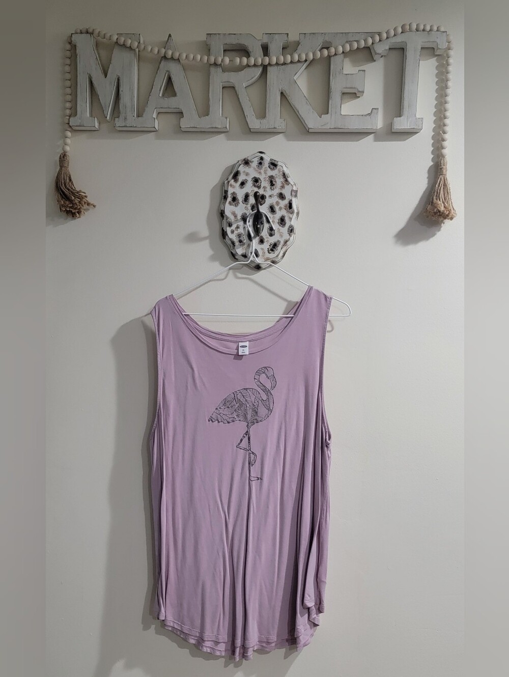 Old Navy Lavender Flamingo Graphic Women's Tank Top